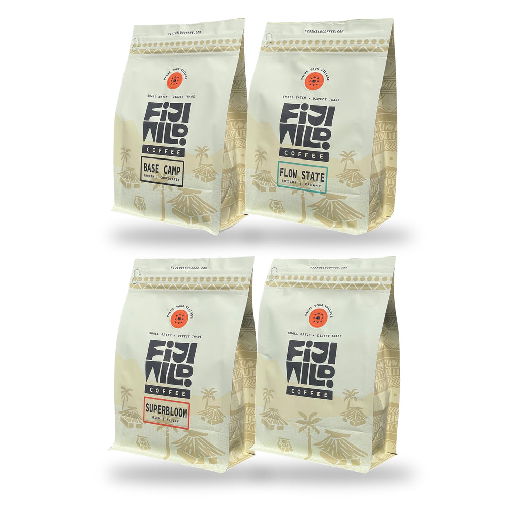 Fiji Wild Coffee bundle: four 12 oz bags in a two-by-two grid