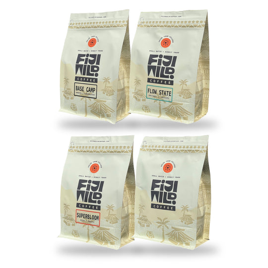 Fiji Wild Coffee bundle: four 12 oz bags in a two-by-two grid